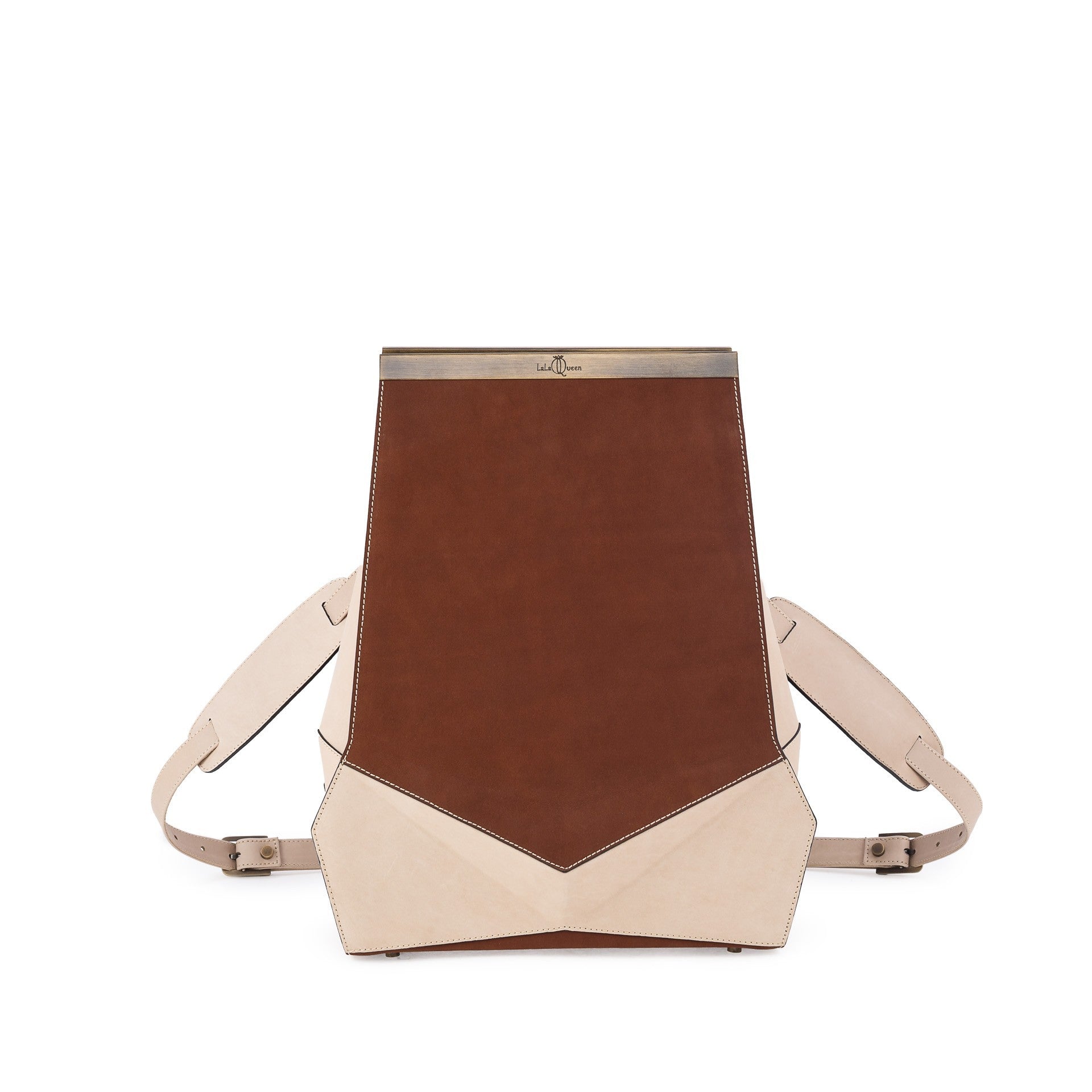 GEOMETRIC BACKPACKS/BROWN-BEIGE