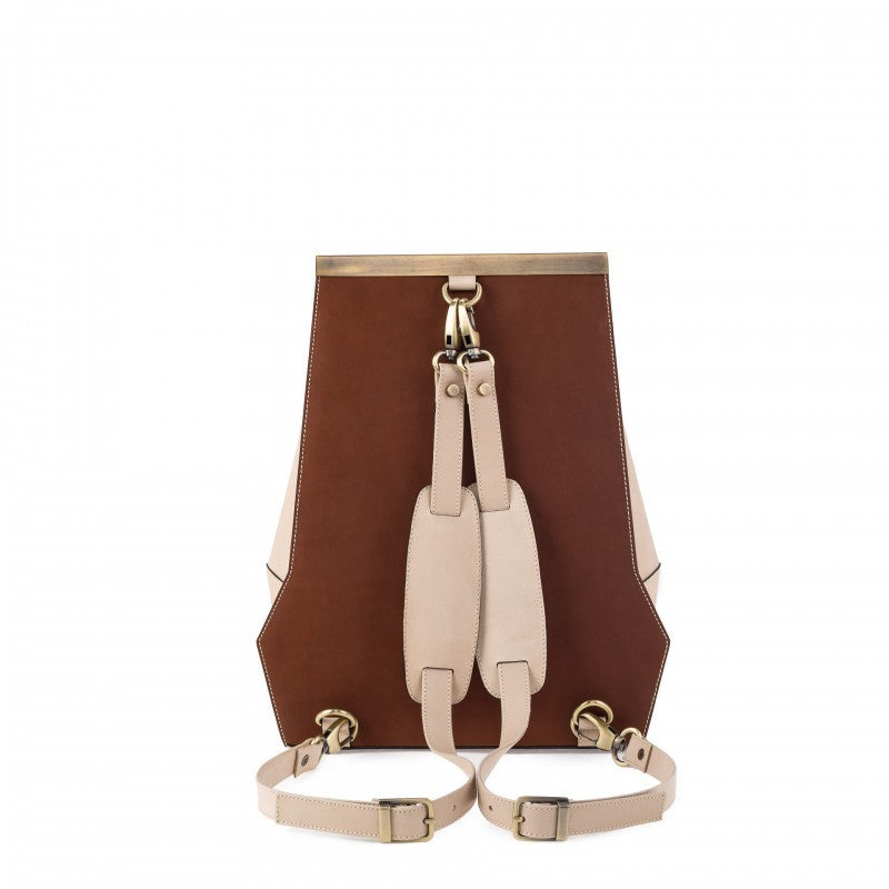 GEOMETRIC BACKPACKS/BROWN-BEIGE