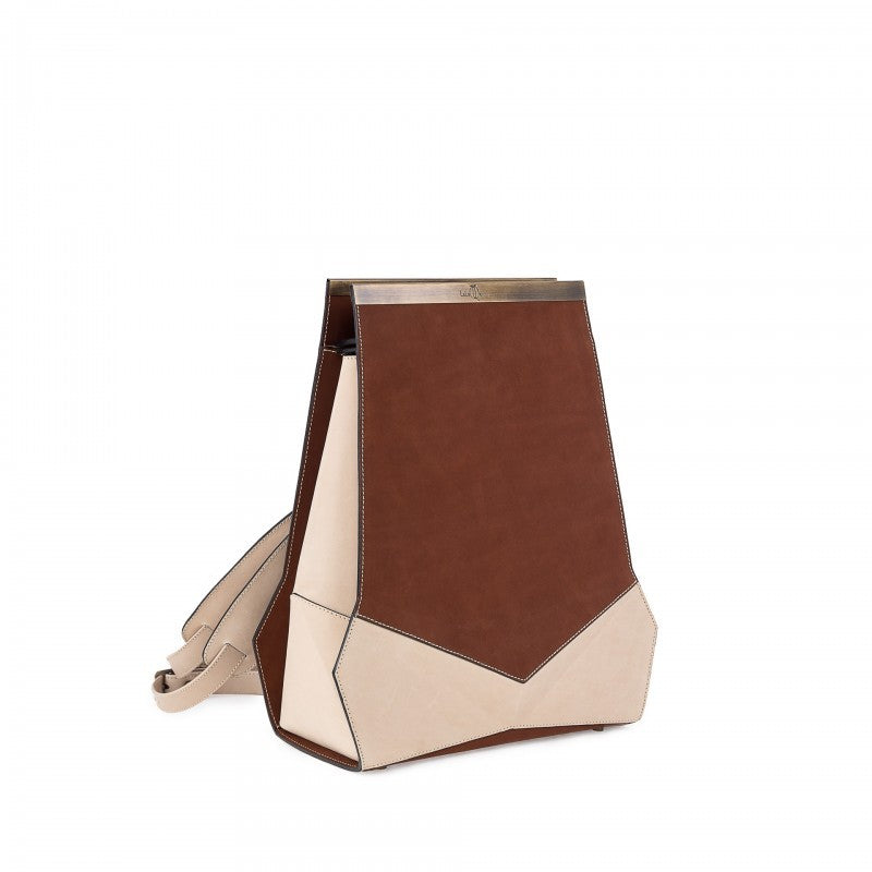 GEOMETRIC BACKPACKS/BROWN-BEIGE