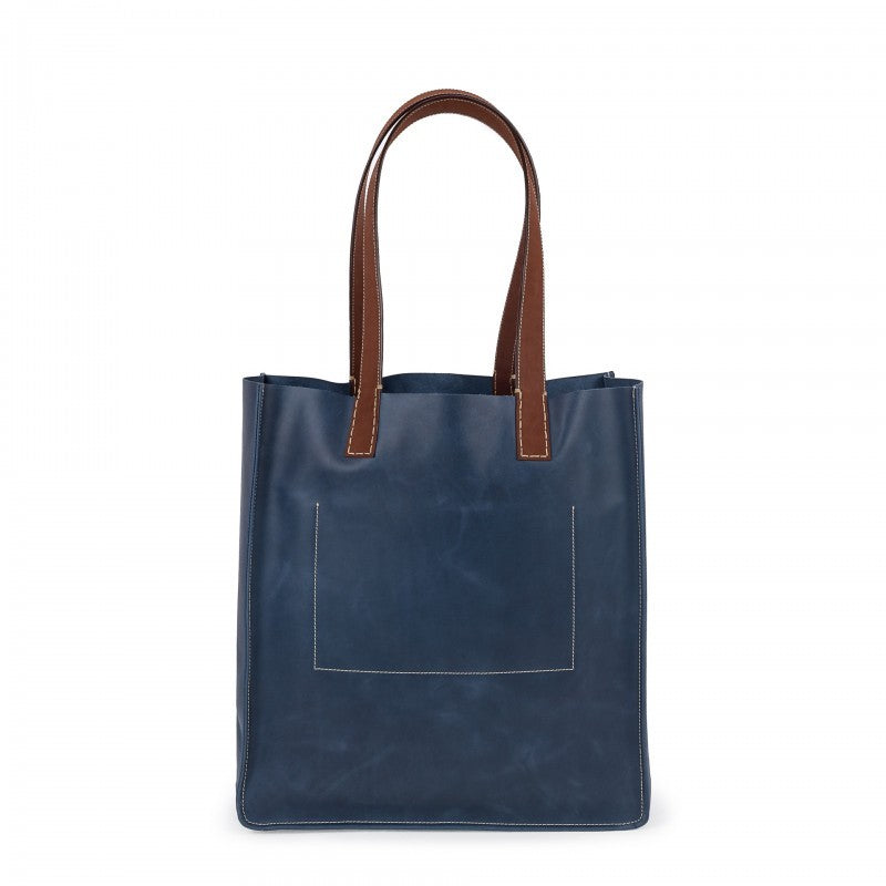 LIFESTYLE TOTE/NAVY-BROWN