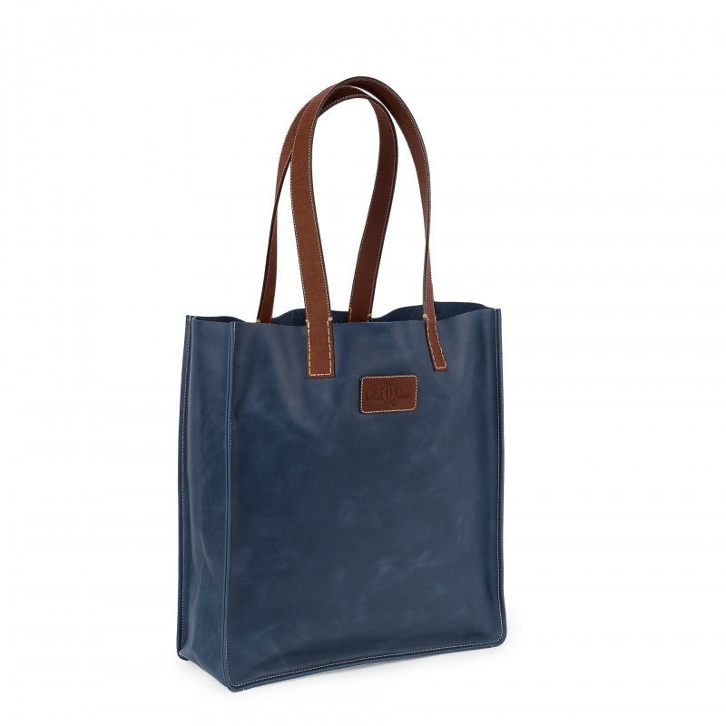 LIFESTYLE TOTE/NAVY-BROWN