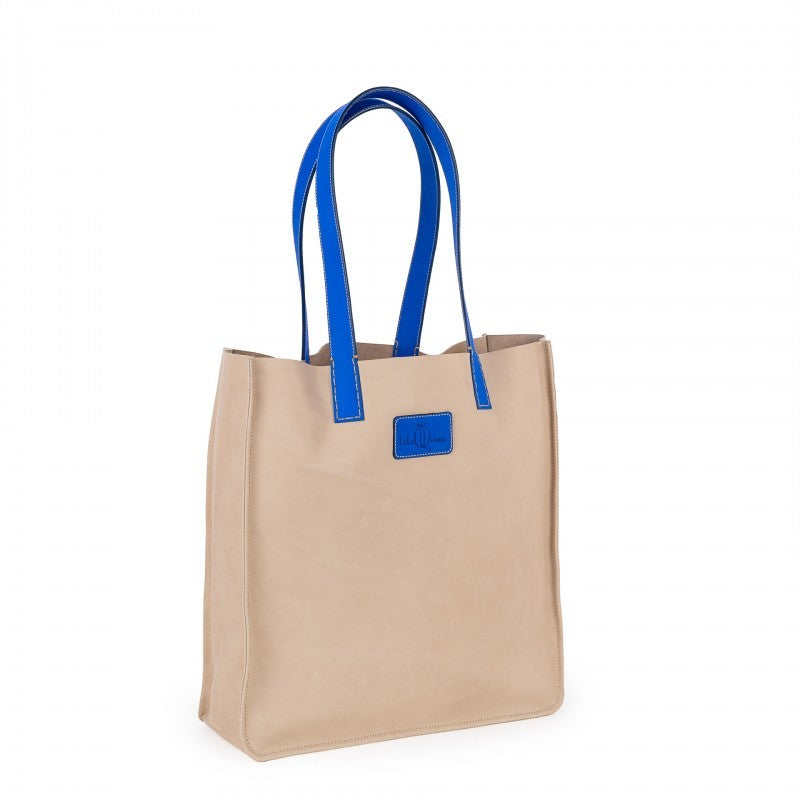 LIFESTYLE TOTE/ BEIGE-BLUE