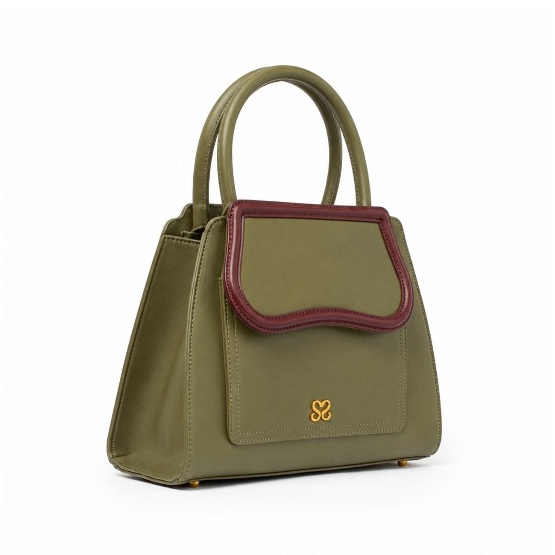 Small Dusty Olive & Cognac