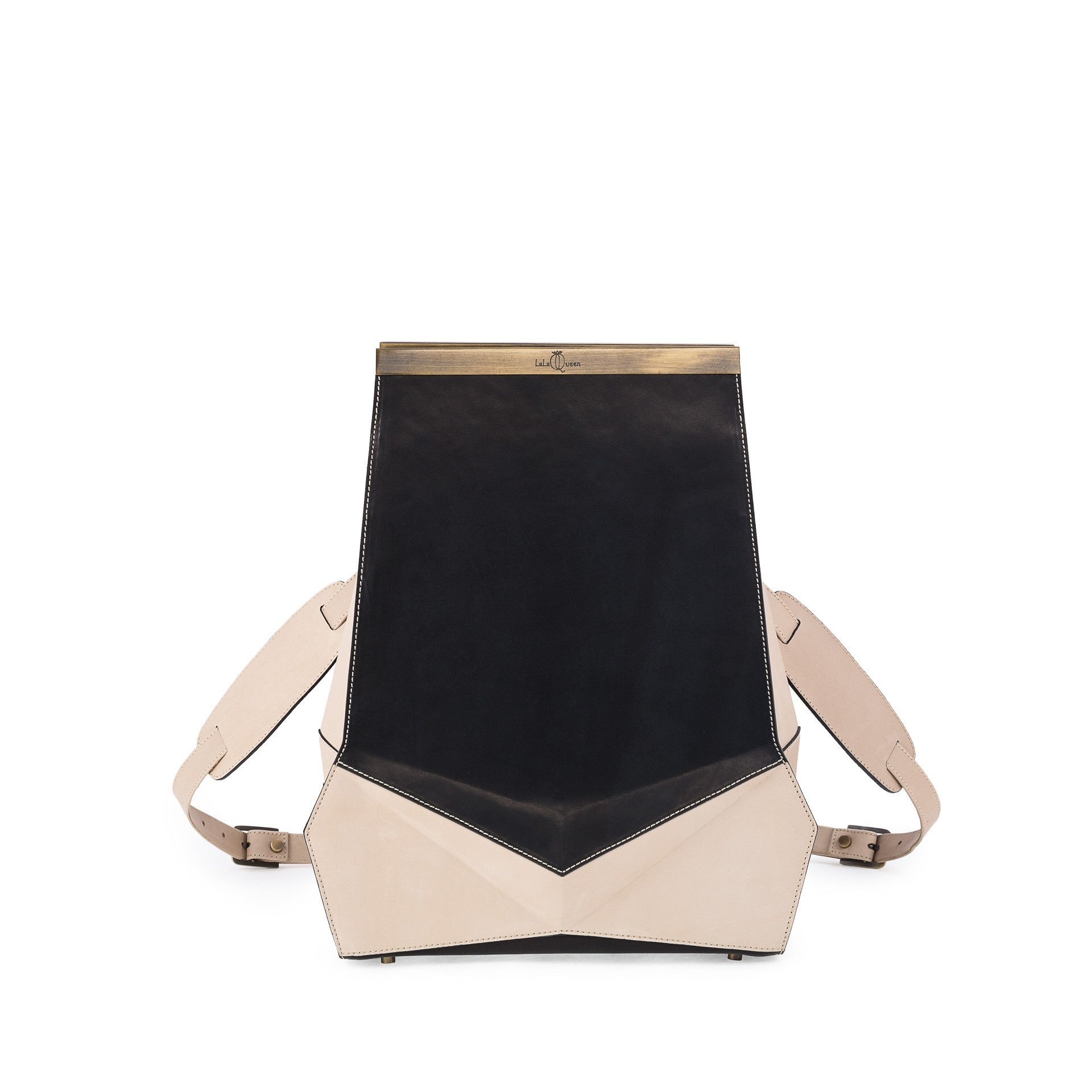 GEOMETRIC BACKPACKS/BLACK-BEIGE