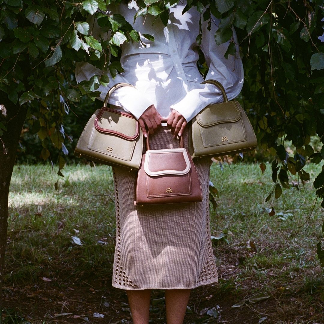 Small Dusty Olive & Cognac