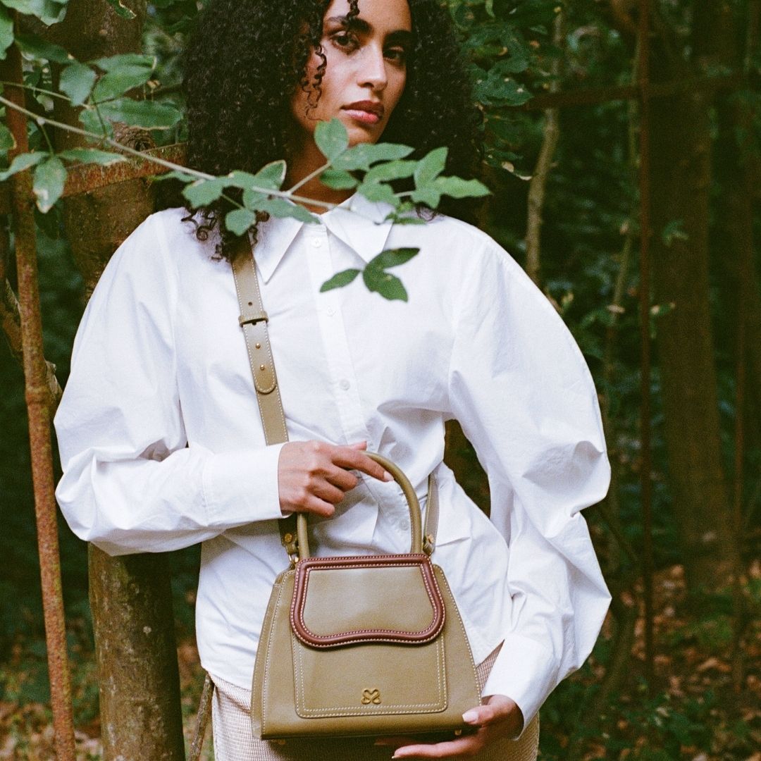 Small Dusty Olive & Cognac