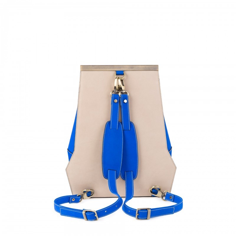 GEOMETRIC BACKPACKS/BLUE-BEIGE