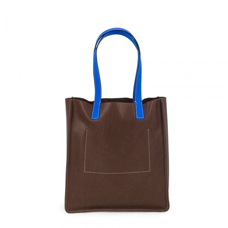LIFESTYLE TOTE/ BROWN-BLUE