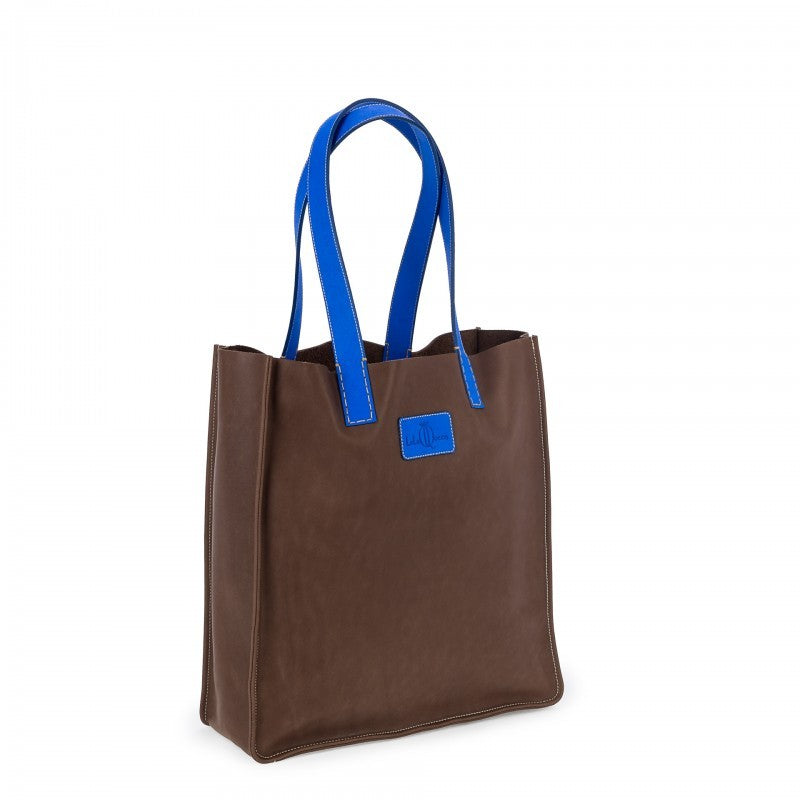 LIFESTYLE TOTE/ BROWN-BLUE