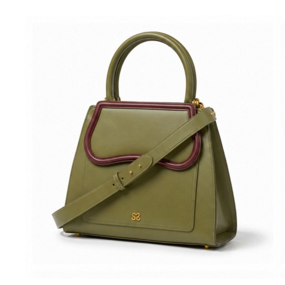 Small Dusty Olive & Cognac